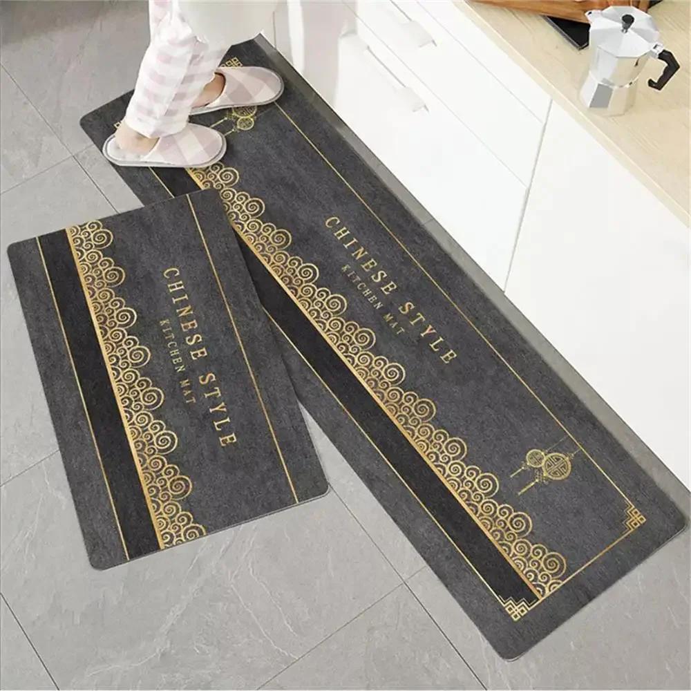 Cute Cat 'Happy Every Day' Kitchen Mat Non-Slip Machine Washable Rug Set for Home Decor Anti-Fatigue Floor Mats