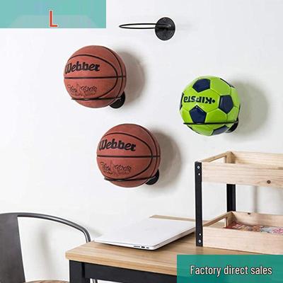 Wall-Mounted Wrought Iron Sports Display Rack for Basketball, Football & Baseball