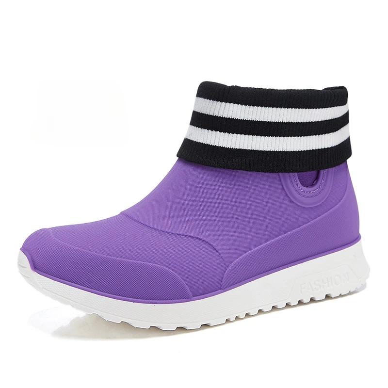 Fashion Rain Shoes for Women Rubber Boots Platform Ankle Boots 2025 Autumn Winter Slip on Women Booties Work Shoes Botines Mujer