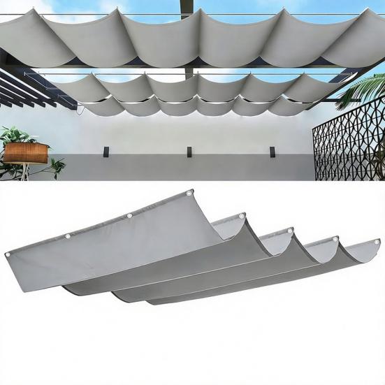 Retractable Sun Shade Sail, Sun Shade Canopy with Eyelets And Rope, Adjustable Shade Cover Sun Protection Waterproof Outdoor Awning for Garden Patio