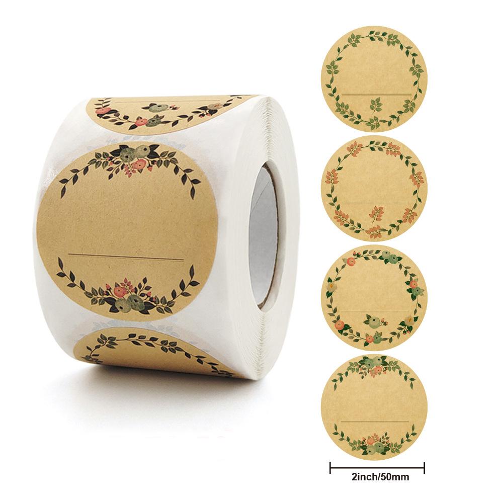 50-500Pcs High-Quality 2 Inch High-Quality Kraft High-Quality Paper High-Quality Flowers High-Quality Thank High-Quality You High-Quality Label