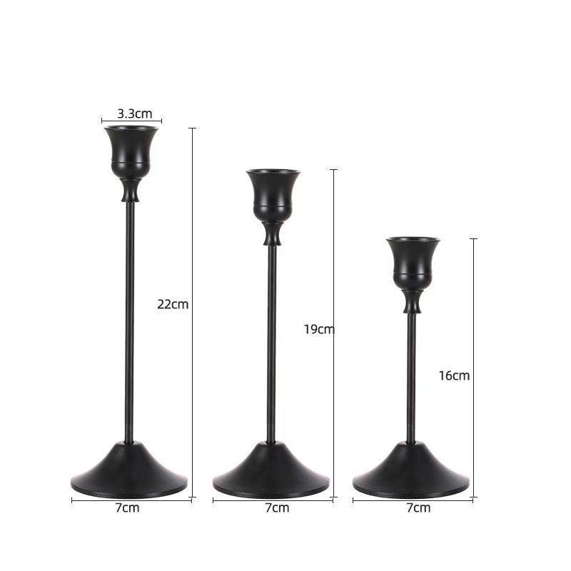 European Retro Luxury Candle Holder, Creative Nordic Iron Art Trumpet Bell Design