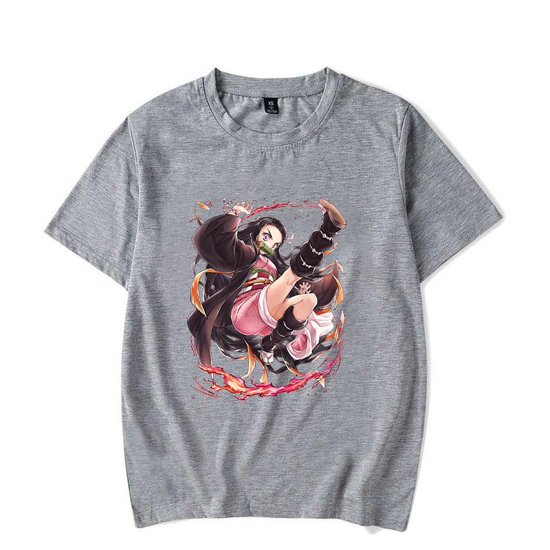 Hot Anime Kamado Nezuko Printing T-shirt Women Unisex Fashion Short Sleeve Street Casual Personality Summer T-shirt
