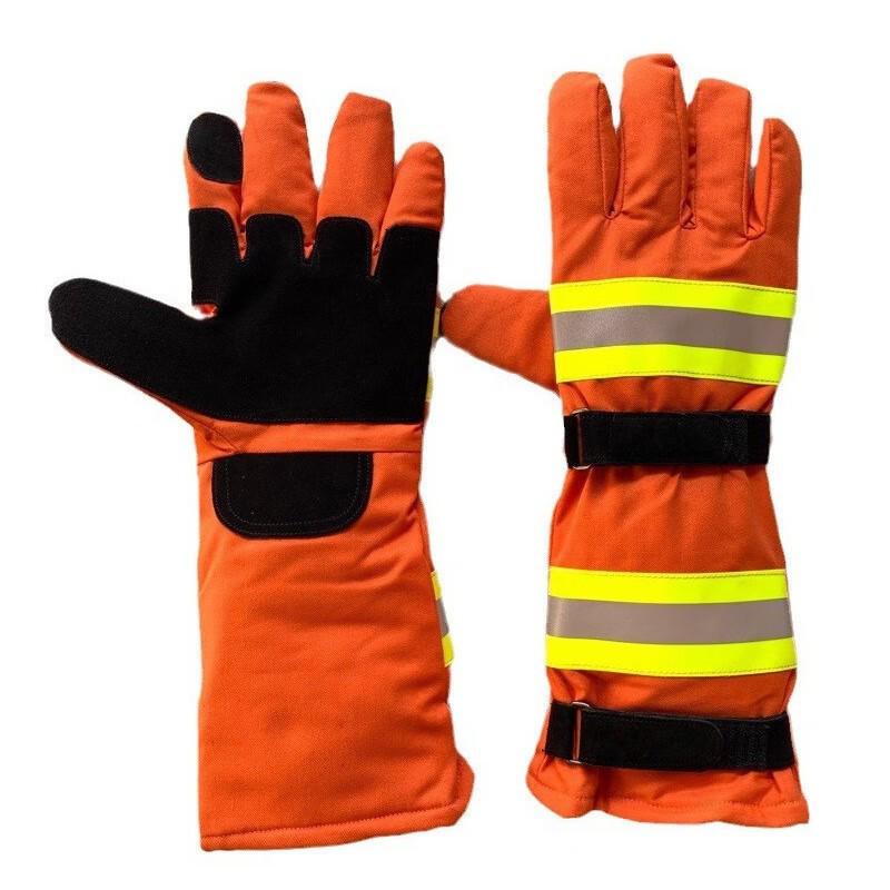 Orange-Red Flame Retardant Aramid Firefighting and Rescue Gloves Complete
