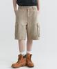 MAGOODGAN Bernard 7917 Cargo Beige Denim Bermuda Shorts