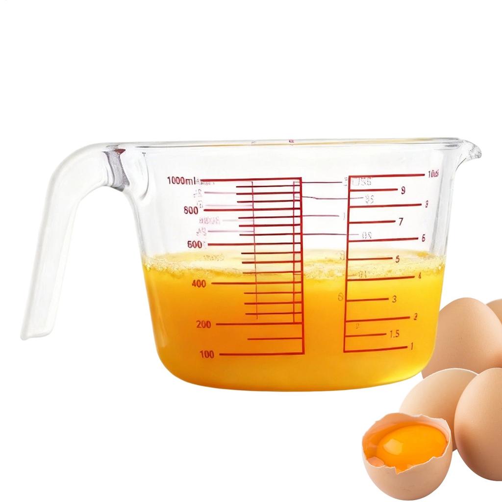 1000ml Glass Measuring Cup Glass Measuring Cup Household Measuring Cup Egg Milk Mixing Cup For Kitchen Baking Cooking
