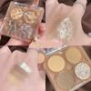 Palette de fards à paupières quatre couleurs, ondulation de l'eau, avec pendentif, longue durée, imperméable, maquillage pour les yeux, cosmétiques