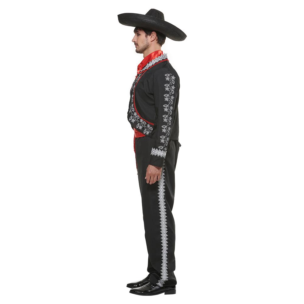 Pánský kostým Mariachi pro dospělé Tradiční den mrtvých kostým Halloween cosplay oblečení