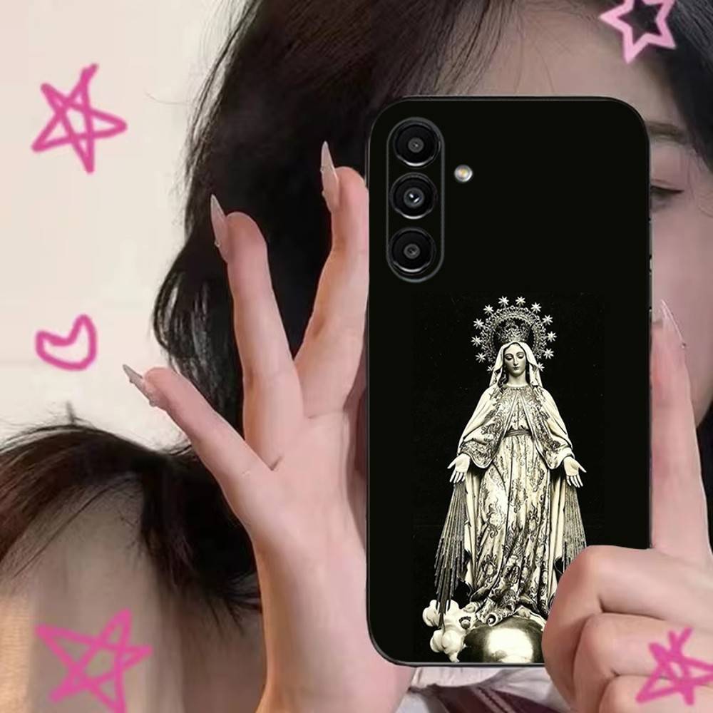 Virgen Mary Virgin Bible Phone Case For Samsung S24,S21,S22,S23,S30,Ultra,S20,Plus,Fe,Lite,Note,10,9,5G Black Soft Cover