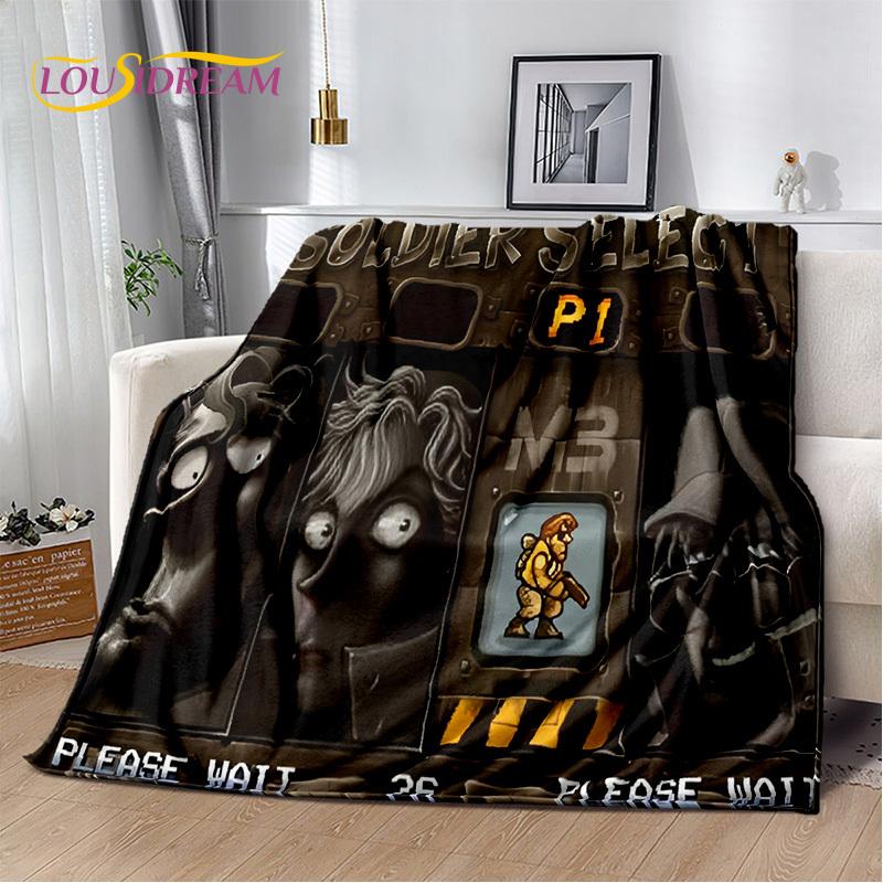 Metal Slug Κλασικό Ρετρό Παιχνίδι Κινούμενο Σχέδιο Μαλακές Κουβέρτες Φλας Νηλ, Κουβέρτα Ρίψης Άνετη Κουβέρτα για Πικνίκ Κρεβάτια Σπίτι Υπνοδωμάτιο Δώρο
