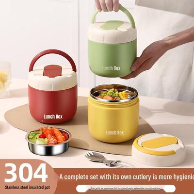 304 Stainless Steel Double-Layer Leak-Proof Insulated Bento Lunch Box with Food Compartments