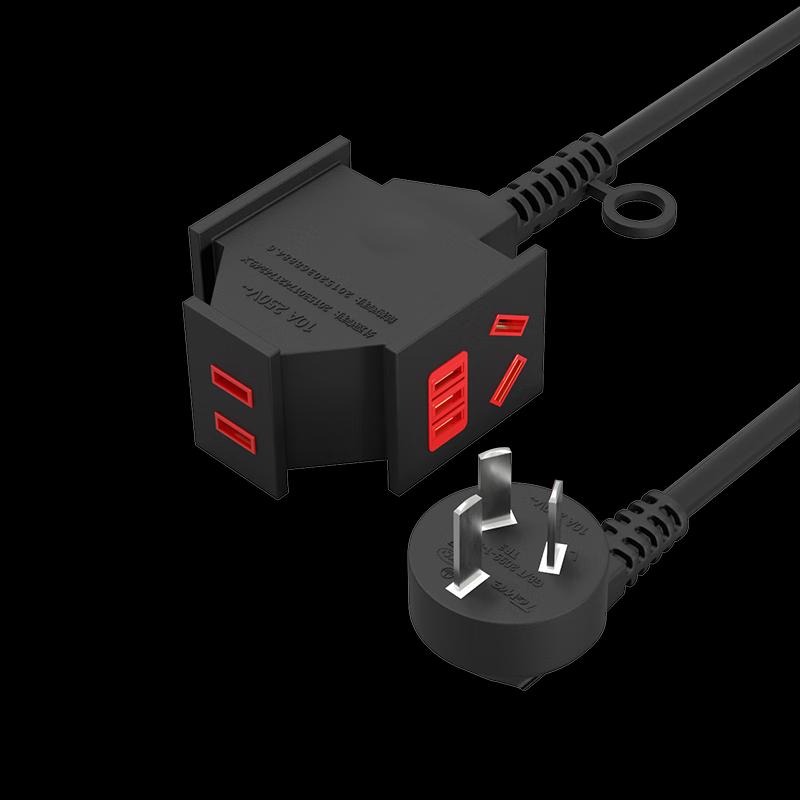 TOWE Anti-Fall 3-Outlet Power Strip with Extension Cord