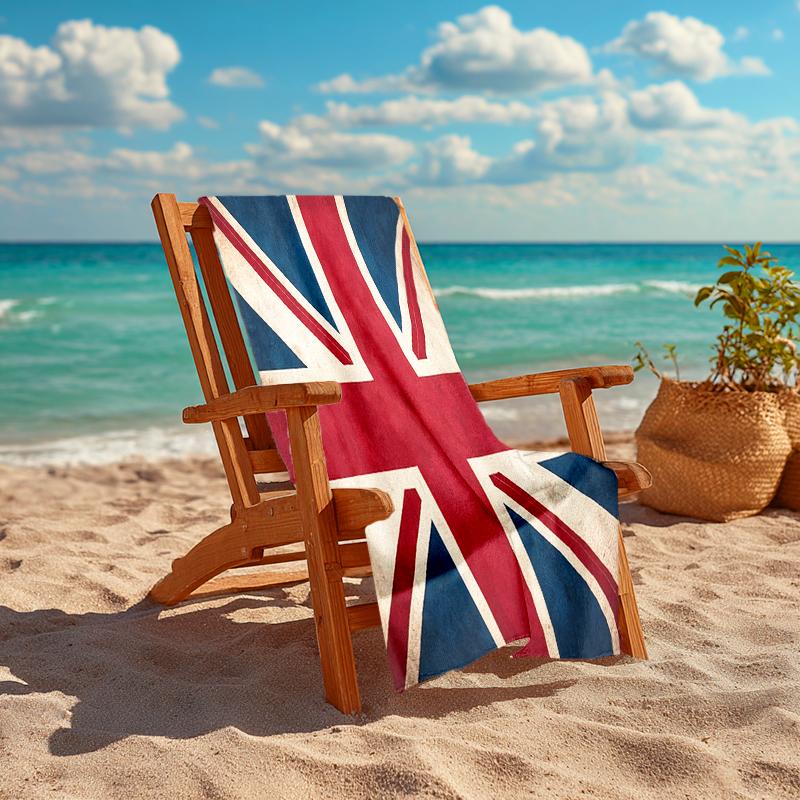 1Pc Union Jack Flag Beach Towel, Quick Dry, Multi-Use for Beach Pool Gym Yoga Home Travel, Christmas, Halloween, Xmas Gift M928151