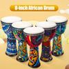 FF Bonfires 8-Inch Traditional African Djembe - Goatskin Hand Drum for Beginners, Percussion Circle Instrument