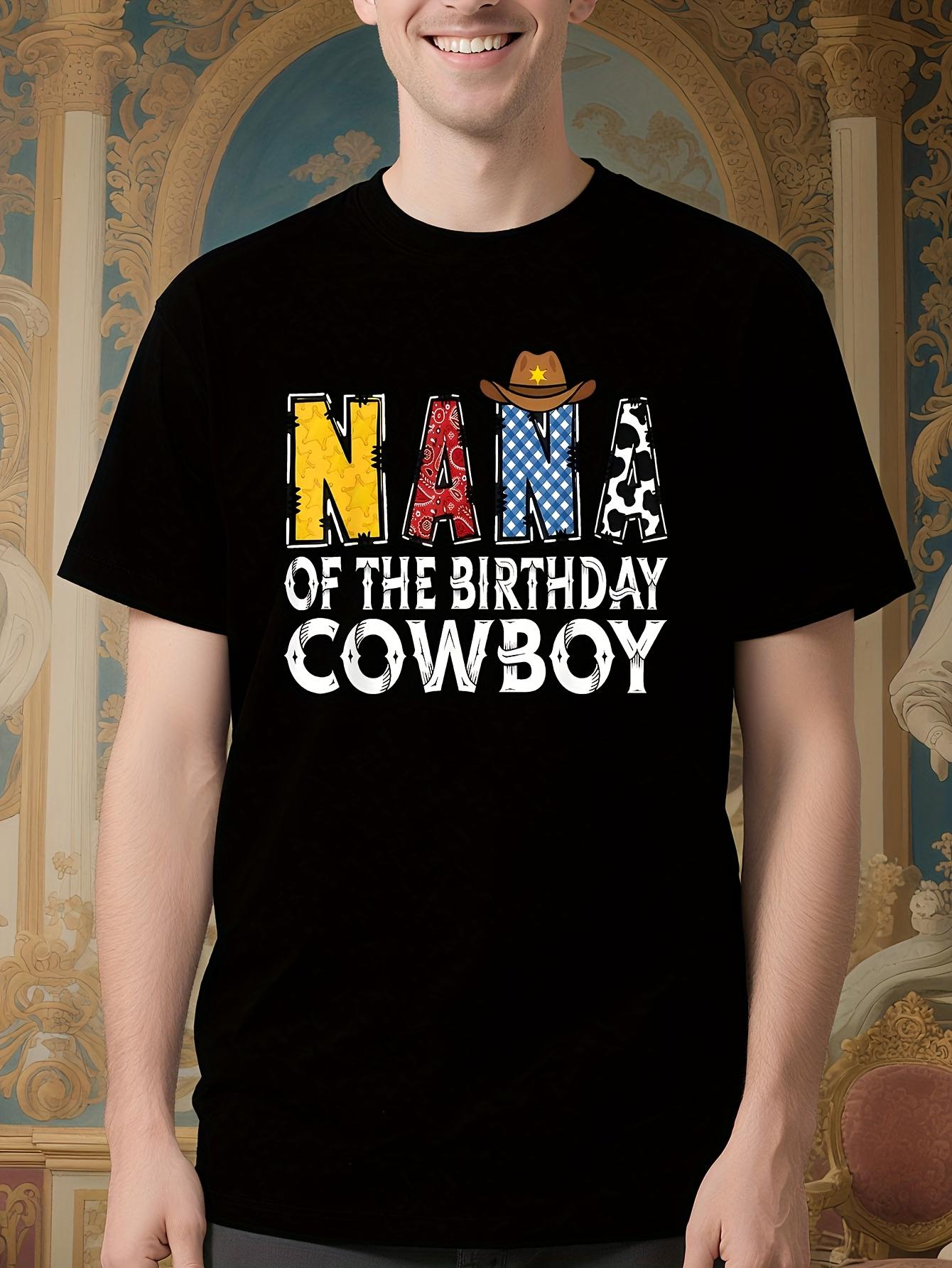 1st Birthday Cowboy Western Nana Graphic Tshirt - Black w... XXL