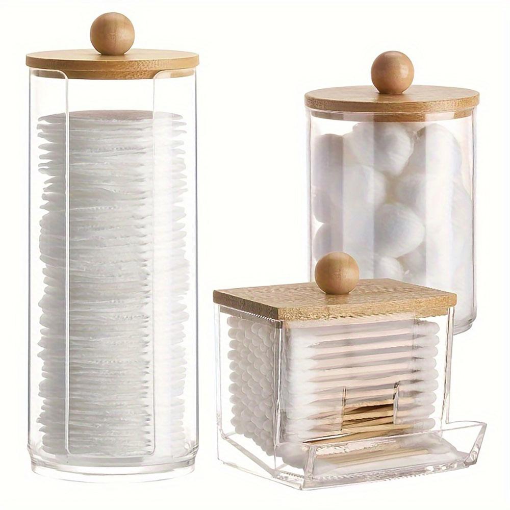 3Pack Cotton Swab Racks, Bathroom Dispenser, Cotton Ball Storage Box, Cotton Swabs, Cotton Round Pads and Floss Picks