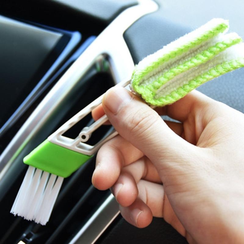 Double Ended Microfiber Vent Duster Cleaning Brush Automotive Air Conditioner Duster for Car Air Outlets Dust Collector