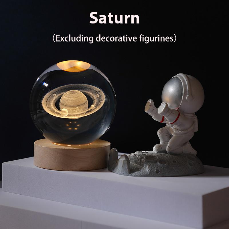 Festival USB LED Night Light,Galaxy Crystal Ball Lampm,planet Moon Lamp,home Decoration Desktop Decorative Light Small Ornaments
