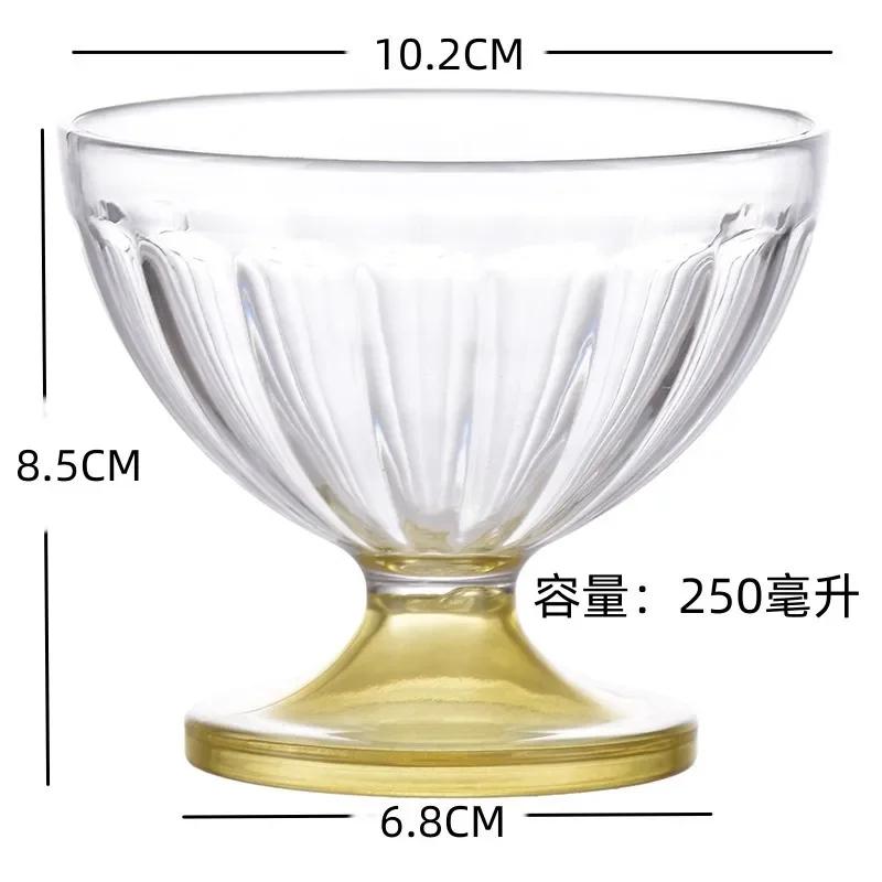 Transparente Salatteller 250ml Klare Kunststoff-Salatschale Für Dessert Shake Kelchglas Geprägter Eisbecher Zuhause