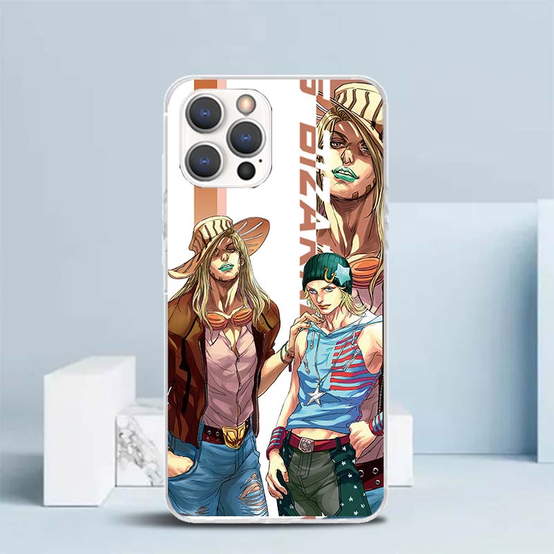 JoJo Bizarre Adventure Anime Soft Cover for iPhone 16 17 Air 15 14 Pro Max 16E Phone Case 13 Mini 12 11 7 SE 8 Print Pattern Fit