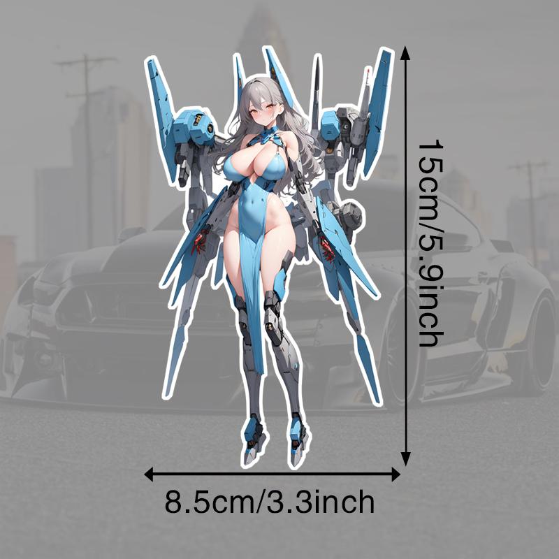 DN89#15см крутая механическая аниме девушка виниловая наклейка на автомобиль водонепроницаемая виниловая наклейка автомобильные аксессуары декор 8.5x15cm