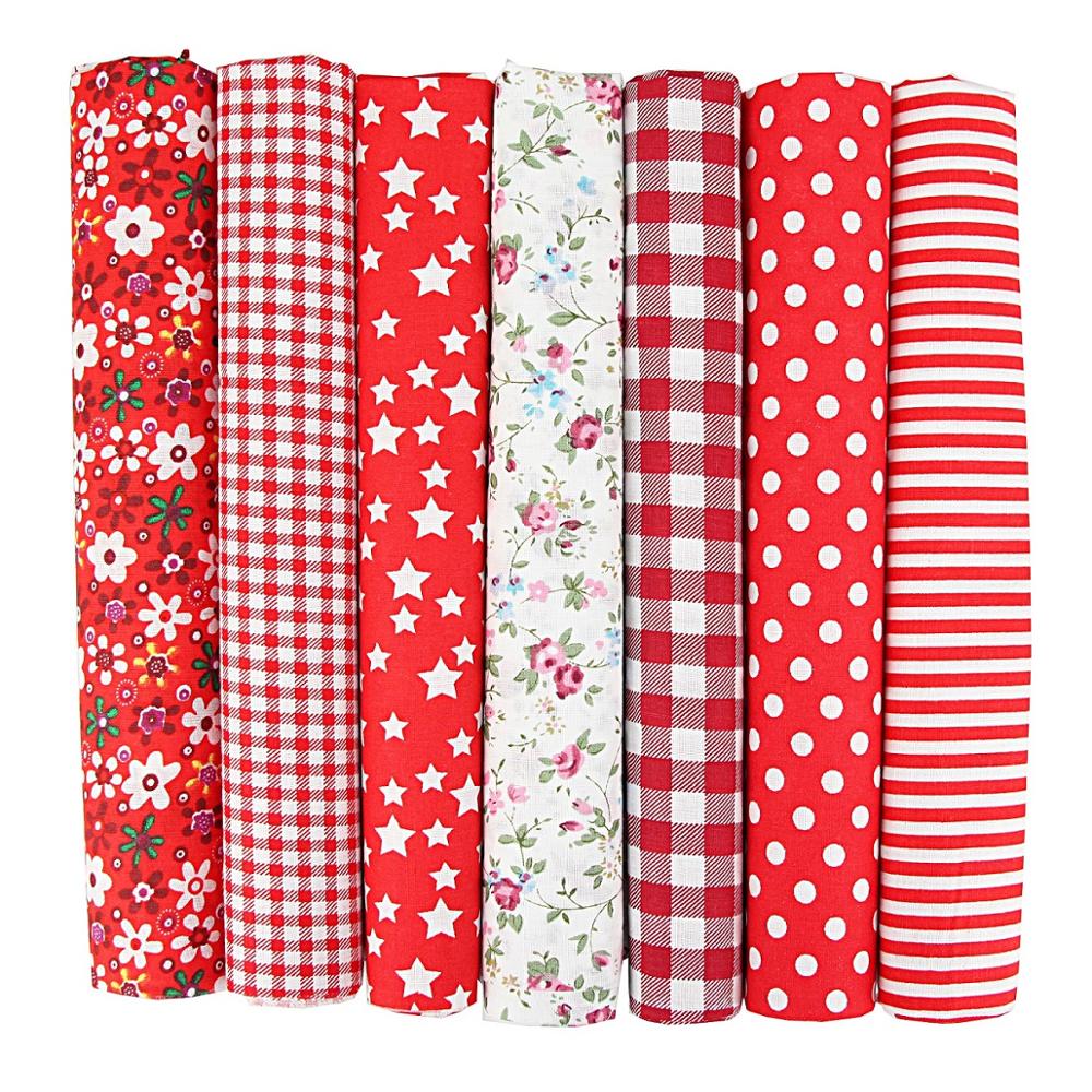 7PCS 25 X 25cm/50 X 50cm Squares Cotton Craft Fabric Cloths for DIY Bundle Patchwork Quilting Sewing Scrapbooking Artcraft
