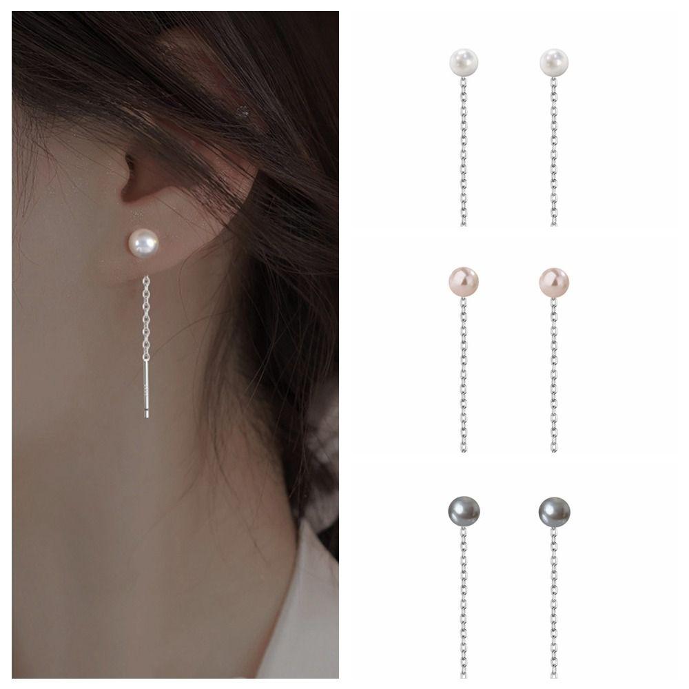 

Classic Tassel Pearl Ear Line Stylish Hanging Ear Stud Pearl Tassel Drop Earring Party Jewelry