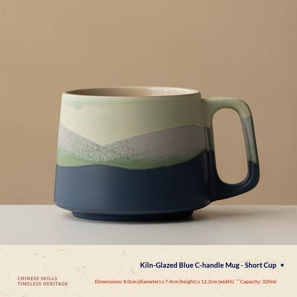 Mountain and Sea Coffee Cup Ceramic High-end Office Water Cup Creative Mug Ceramic Tea Cup 350ml