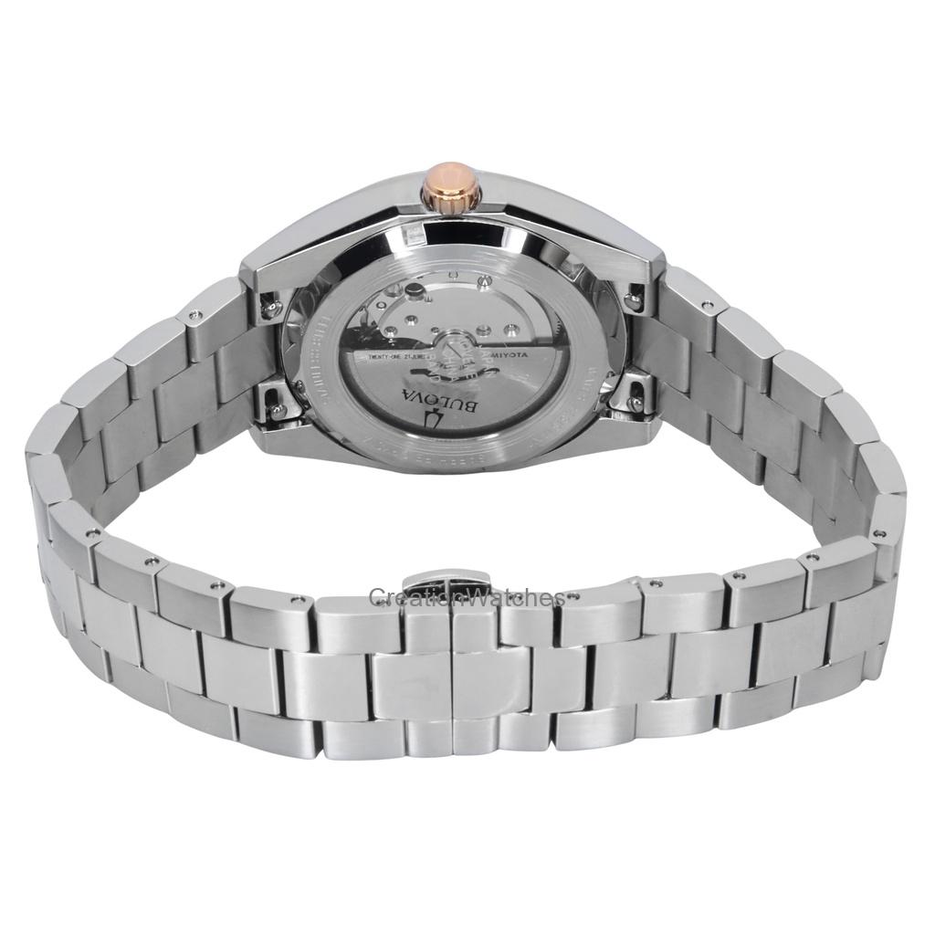 BULOVA Surveyor Stainless Steel Burgundy Dial Automatic 98B422 Men's Watch