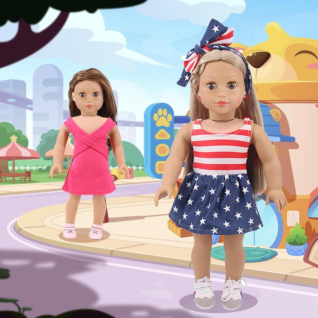 UNICORN ELEMENT 10 Sets American Doll Clothes 18 Inch Doll Clothes and Accessories for 18 Inch Doll Doll Clothing Outfits Dress Fit for 18 Inch Girl