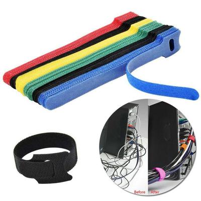 20 stks/set Lushaak Nylon Klittenband Kabelbinders Herbruikbare Draadorganizer Zelfklevende Cliphouder Magische Tape-riem met Kat Hoofd Terug