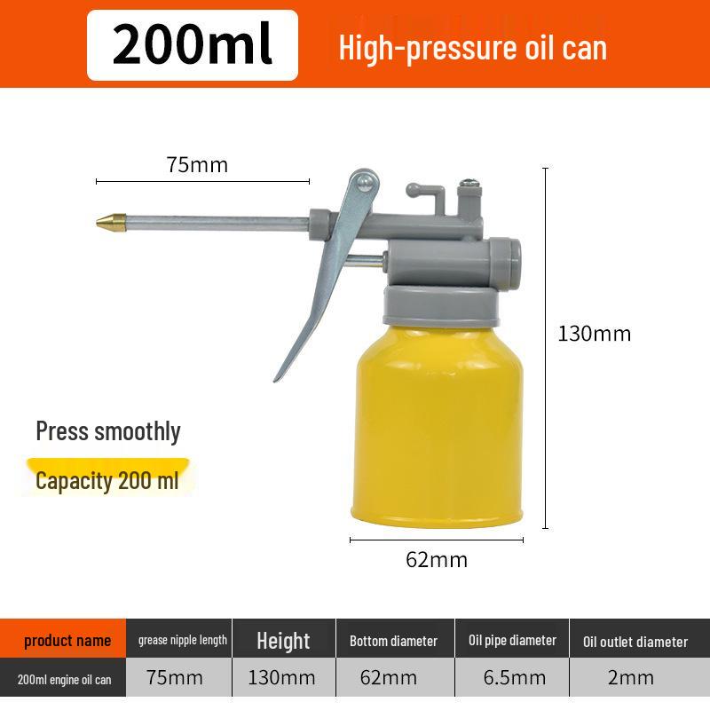 Metal Manual Oil Gun with Long Spout and Transparent Lubricating Oil Filler