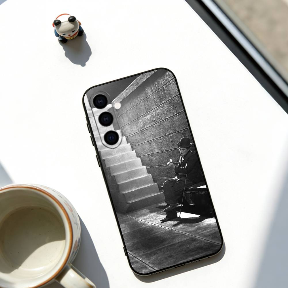 Charlie Chaplin Phone Case Soft black For Samsung Galaxy A73,A72,A71,A70,A53,A52,A51