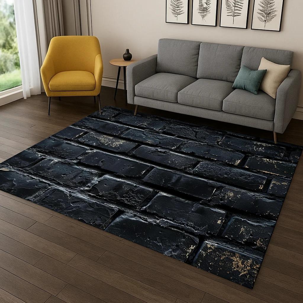 3D Brick Stone Building Carpet Wall Originality Printed Rug for Living Room Home Bedroom Doormat Decor Anti-slip Large Size Rug