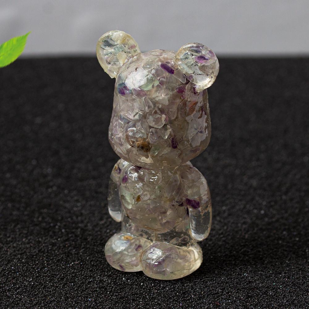 Crystal Violence Bear Resin Art Deco Statue Gift For Collectors