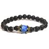 Men's Frosted Tiger Eye Stone Crown Bracelet – Fashionable European & American Beaded Jewelry