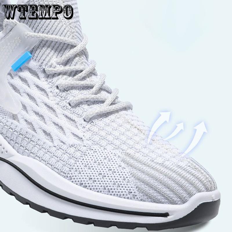 WTEMPO Men's Summer Air Cushion Sneakers Mesh Outdoor Breathable Sport Shoes Thick Bottom Non-Slip Basketball Shoes Casual Running Shoes
