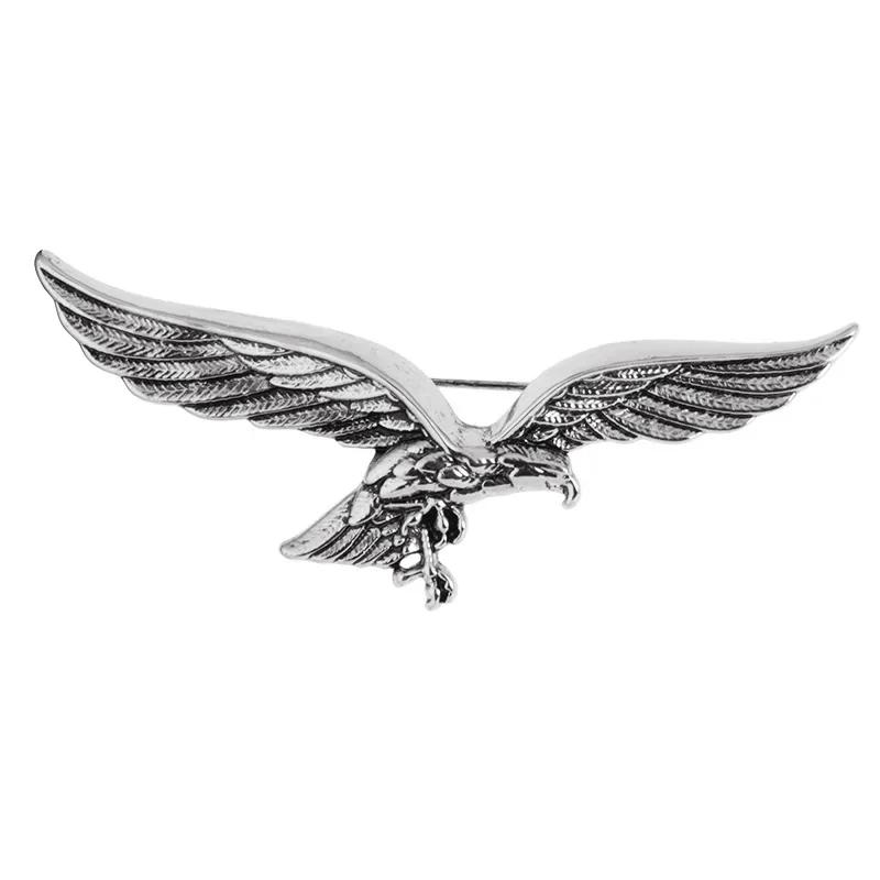 Korean Fashion New Brooches Gold Color Eagle Wings Lapel Metal Pins Badge for Men Collar Jewelry