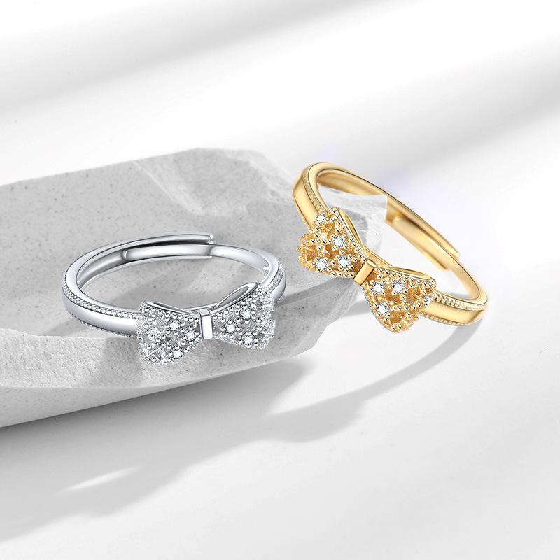 Trendy Bow Ring with Micro-set Zircon Stones