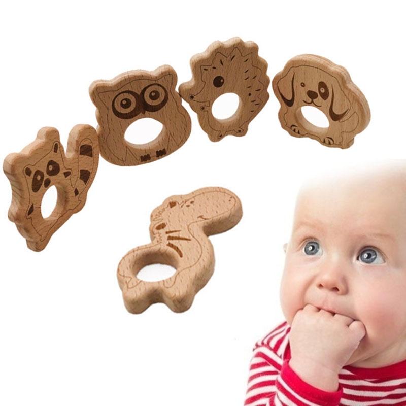 Buy Wooden Teether Nursing Pendant Teething Toy Infant Organic Chew