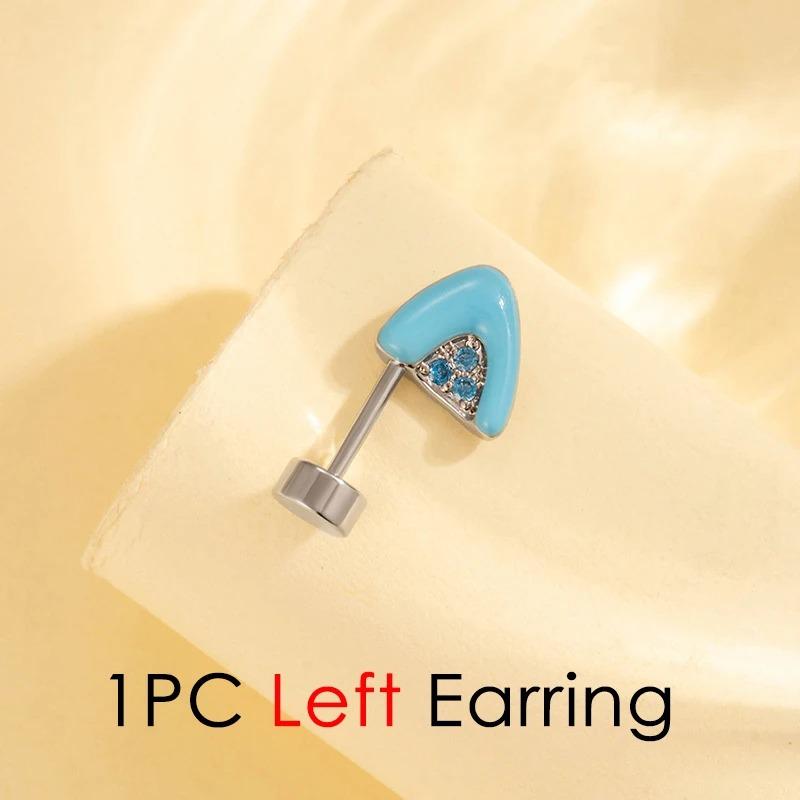 Modny Uroczy Kolczyk do Chrząstki Ucha w Kształcie Kociego Ucha Pływający Piercing Helix Stal Tytanowa Zawieszka Gwiazda Serce Cyrkonia Tragus Ucho Cyrkonia