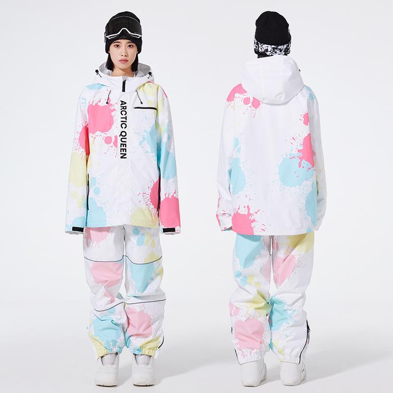 Men's and Women's Ski Suit Outdoor Winter Warm Snowboard Suit Waterproof Windproof Skiing Jackets and Pants Set Unisex Breathable Insulated Snow Suit