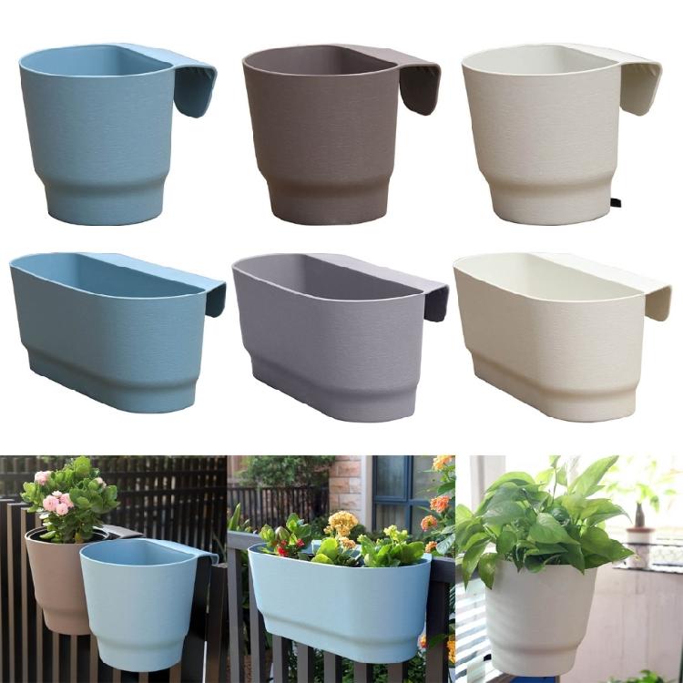Home Space Saving Hanging Flower Pot with Water Reservoir for Indoor Outdoor Use