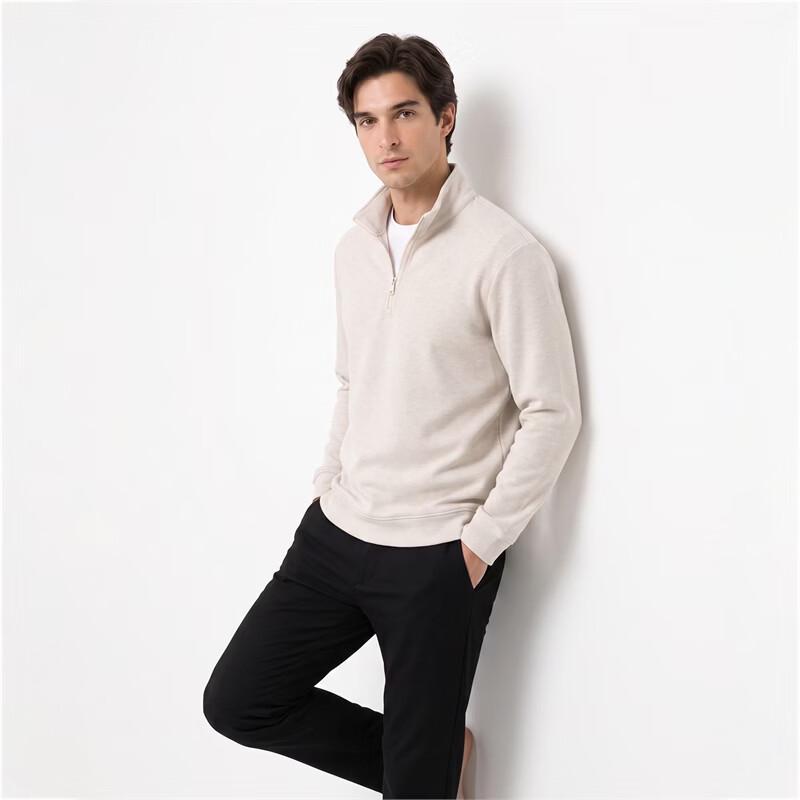 Pierre Cardin Men's Wool Blend Half-Zip Polo Shirt