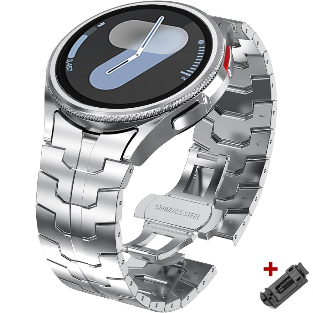 Edelstahlarmband für Samsung Galaxy Watch 7 6 5 4 40mm 44mm 6 Classic 43mm 47mm Ohne Lücken Metallarmband 5Pro 45mm Schnellverschluss