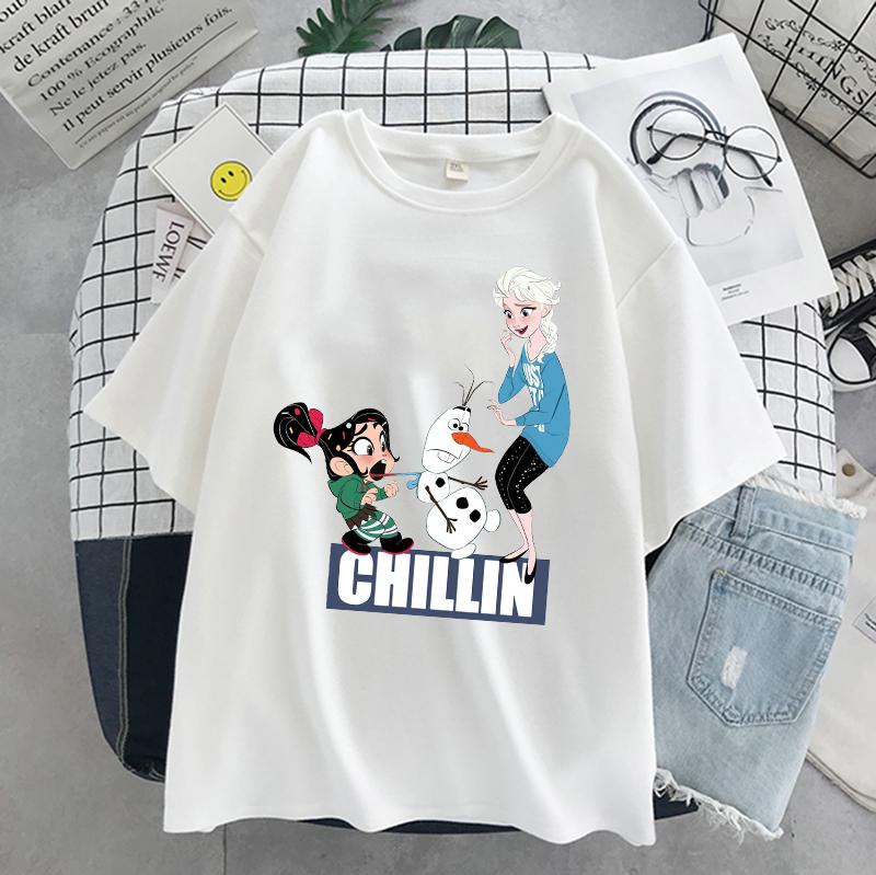 Princess Party Printed Cartoon Cute and Fun Short Sleeve Ladies Tops Cute Tshirts for Summer in The 90s T Shirt