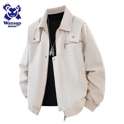 Wassup Sohot Men's American High Street Lapel Jacket