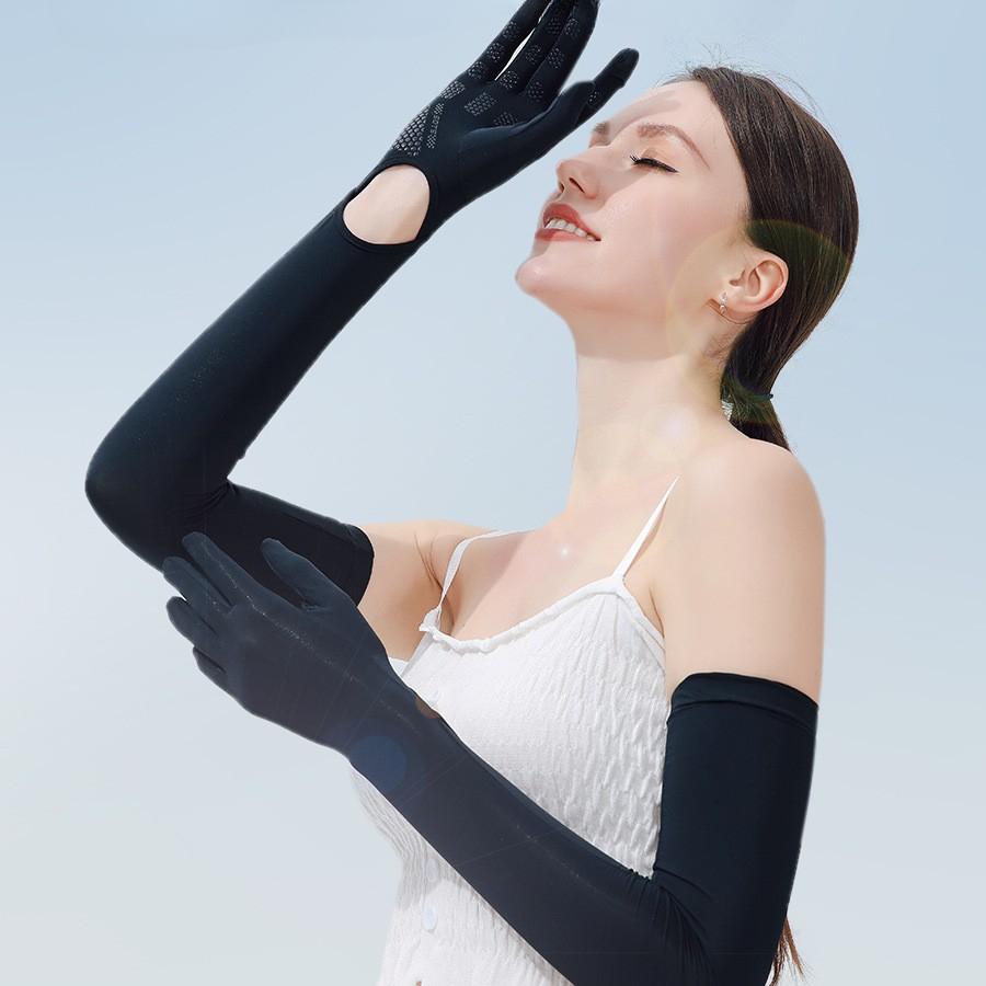 

Sunscreen Sleeve Nylon Ice Sleeve Women s Ultraviolet Rays for Summer Riding and Driving Extended Arm Protection Integrated Ice Silk Thin Model One size