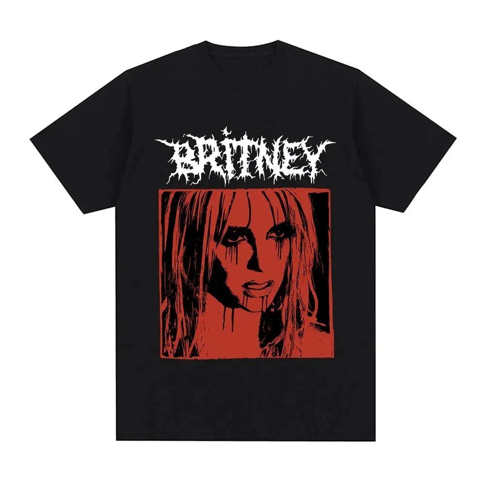 2026 Summer Britney Spears Metal Rock Graphic Tshirt Unisex Unisex Fashion Hip Hop Breathable Short Sleeve Tee Oversized Y2k