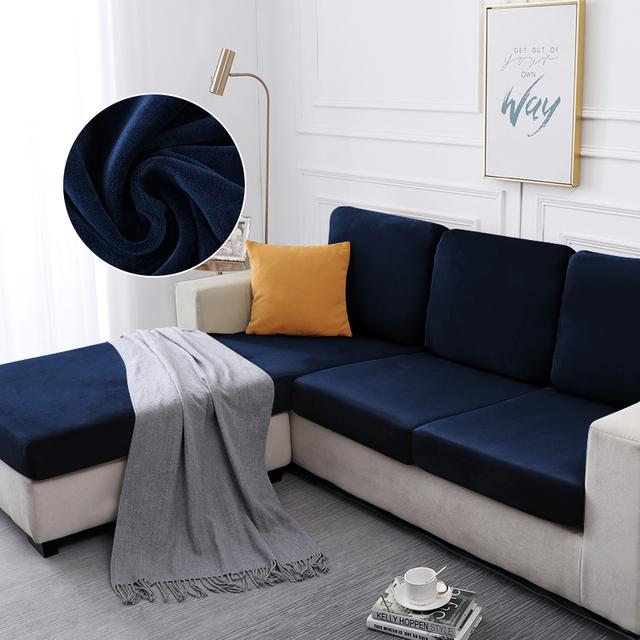 

1 шт. бархатный чехол для дивана и сиденья для гостиной, эластичный моющийся съемный чехол, однотонный плюшевый чехол для дивана 1R 50-70cm